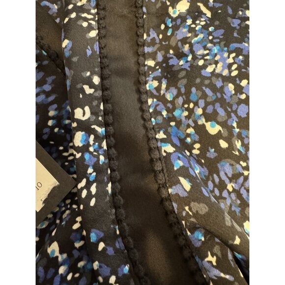 Banana Republic Pom Pom Shift Dress 10 Blue Black Colorful Relaxed Fit NEW $164 - Picture 3 of 12